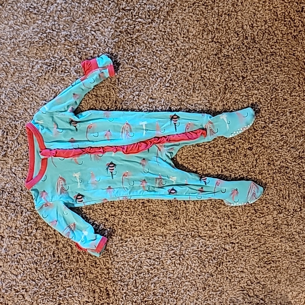 Kickee Pants fishing lure ruffle sleeper 0-3m